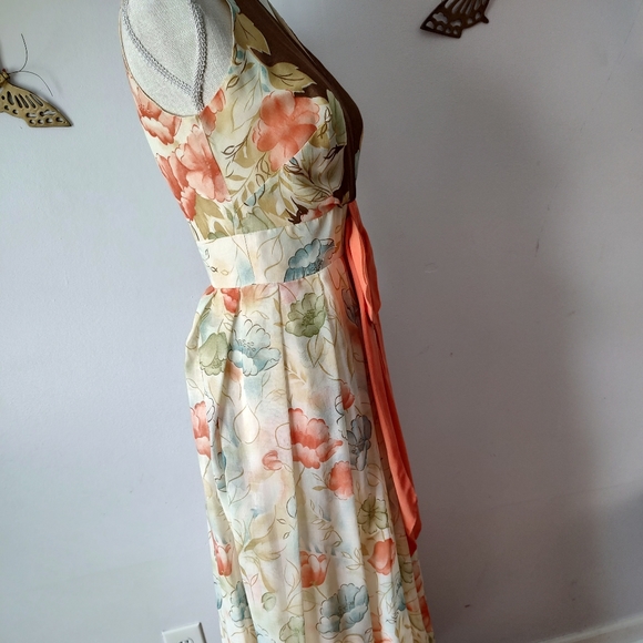 70s vintage floral maxi cottage core dress - Picture 5 of 13